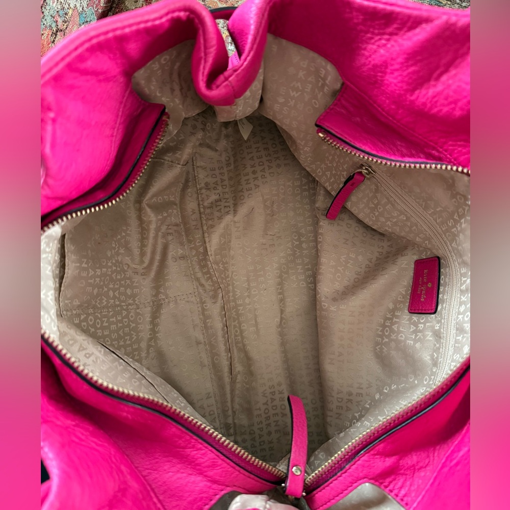 Kate Spade Berkshire Road Pink Magenta Gold Stevie Satchel Bag - Picture 10 of 10